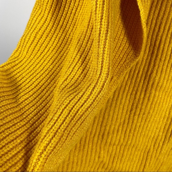 Leith Women Knit Cardigan Sweater Sz S Mustard Yellow Slouchy Oversized Dolman - Picture 7 of 12